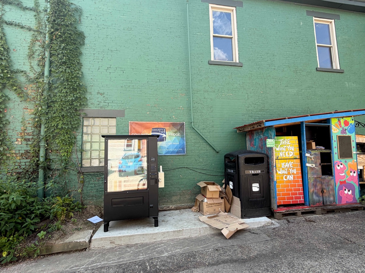 The NKY Health wellness kiosk installed beside the COVUnity fridge